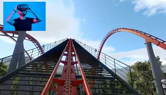 fête foraine réalité virtuelle grand huit roller coaster
