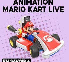 Animation Mario kart live voitures télécommandées sur piste