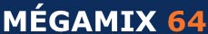Mix musical rétro années 64, image du logo de Mégamix 64 pour site web.